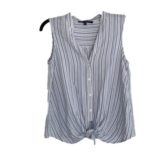 One Love Clothing Tops - One Love Clothing Sleeveless Striped Top Blue and White Size Small